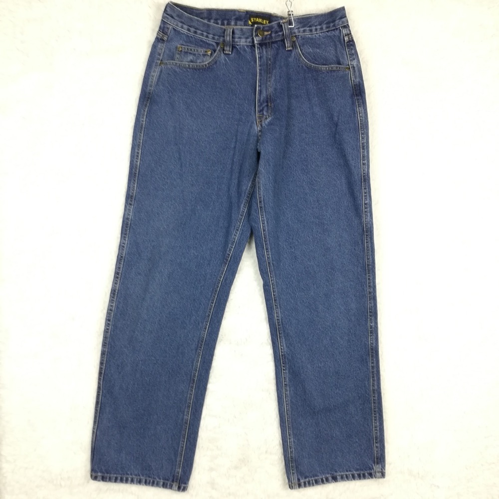 Stanley Mens Jeans Straight Leg Blue Denim Medium Wash Regular Fit 34x34